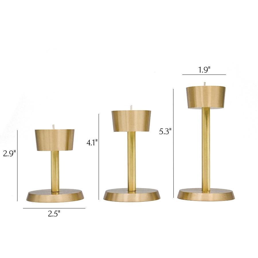 Luce Dorate - Trio of Elegant Brass Tealight Holders