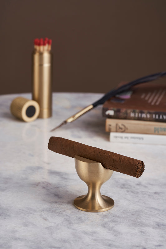 Expertly Crafted Brass Cup Cigar Holder