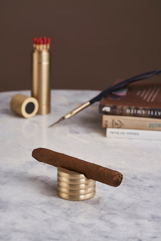 Expertly Crafted Brass Round Hollow Cigar Holder