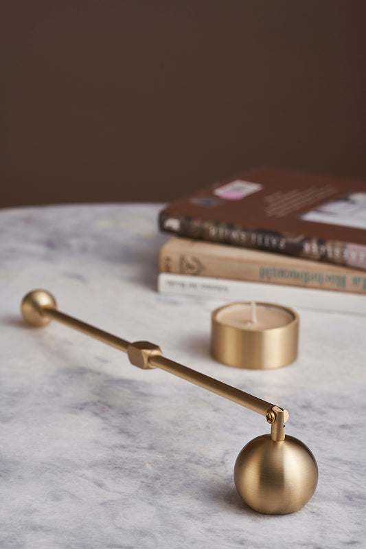 Artisan Brass Ball Candle Snuffer: Handcrafted Beauty for Your Home Decor