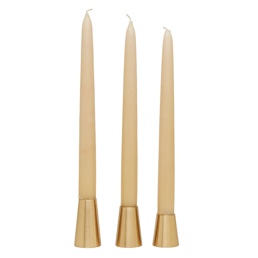 d'Oro Tesori - Elegant Brass Candle Holder Set: The Perfect Accent for Your Home ( Set of 3 )