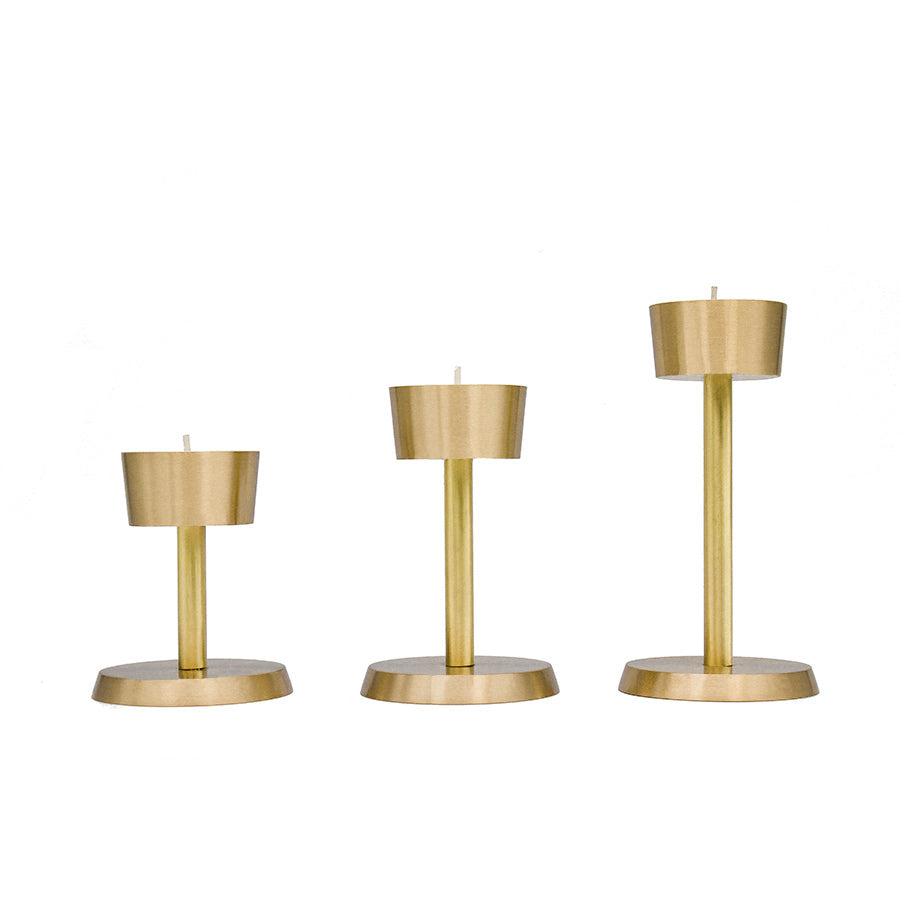 Luce Dorate - Trio of Elegant Brass Tealight Holders