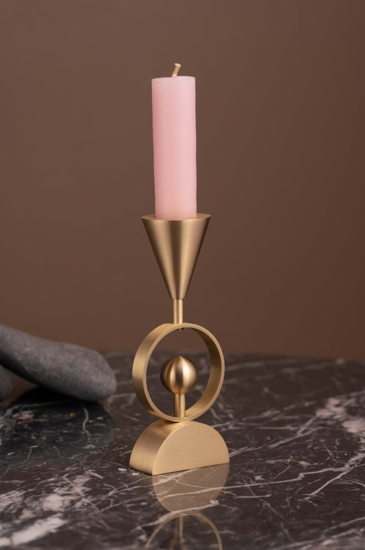Tramonto Conical - Graceful Brass Candle Stand