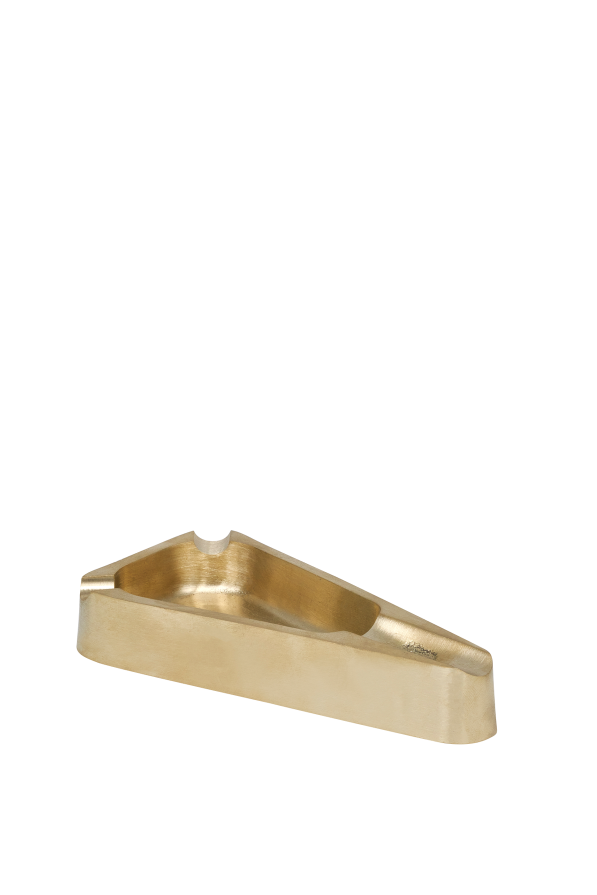 Triangle Brass Ashtray with a Golden Touch