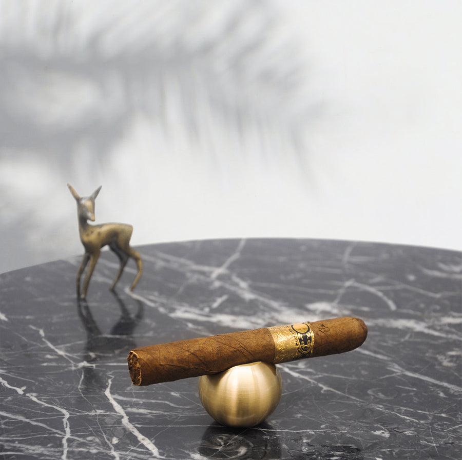 Expertly Crafted Brass Ball Cigar Holder